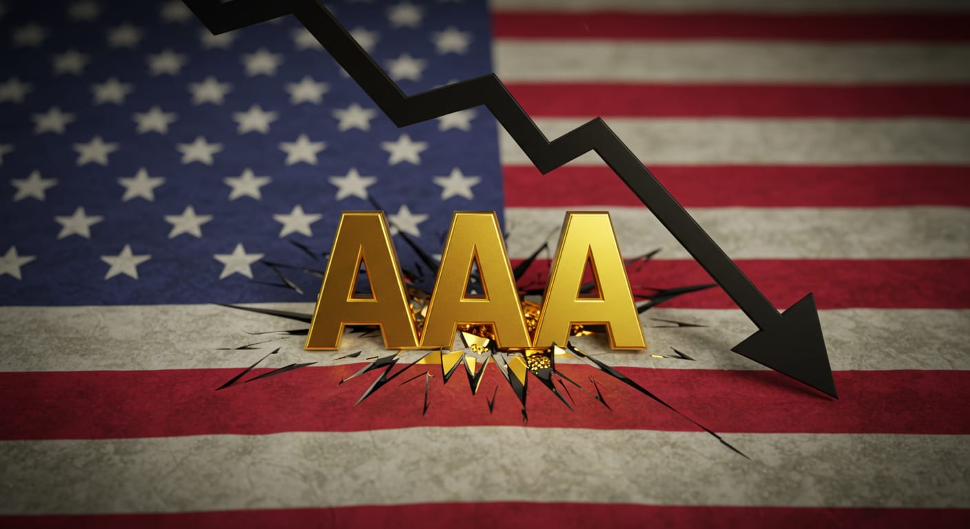 Illustration on the Moody's downgrade of the U.S. credit rating.